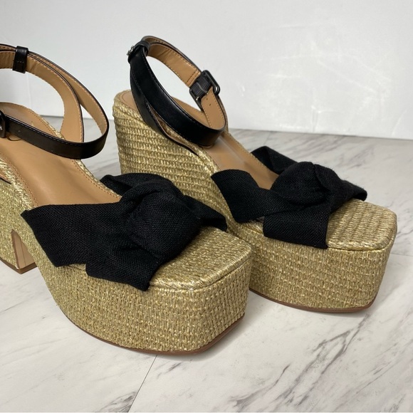Sam Edelman Theresa Espadrille Platform Square Toe Heeled Sandal 9 1/2 M - Picture 10 of 14